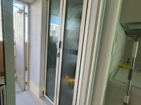 상계 주공 7단지 세탁실 중문(화이트 폴딩도어,모루세로유리)