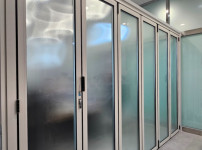 양주 옥정 5층 사무실 공간나눔(화이트폴딩도어 유리 24T 미스트+투명)